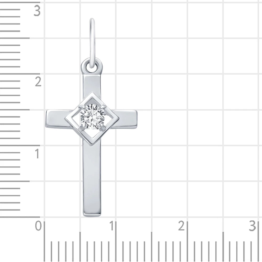 Подвес с фианитом из серебра 925 пробы 2