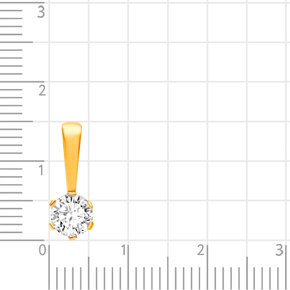 Подвес с фианитом из серебра 925 пробы 2
