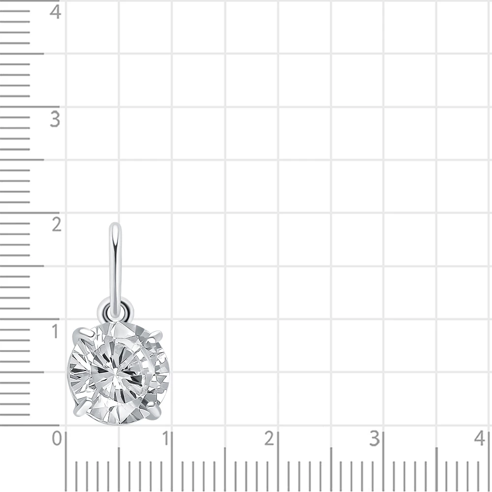 Подвес с фианитом из серебра 925 пробы 3