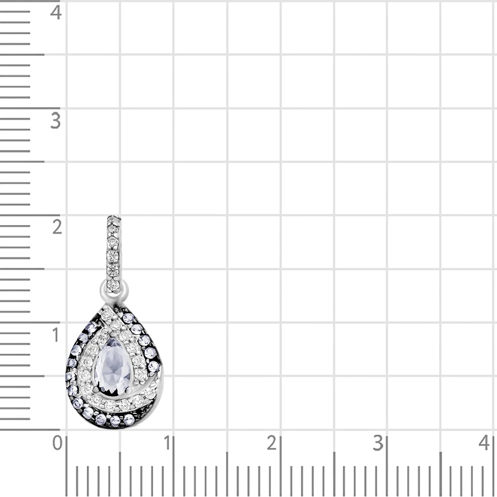 Подвес с фианитами из серебра 925 пробы 2