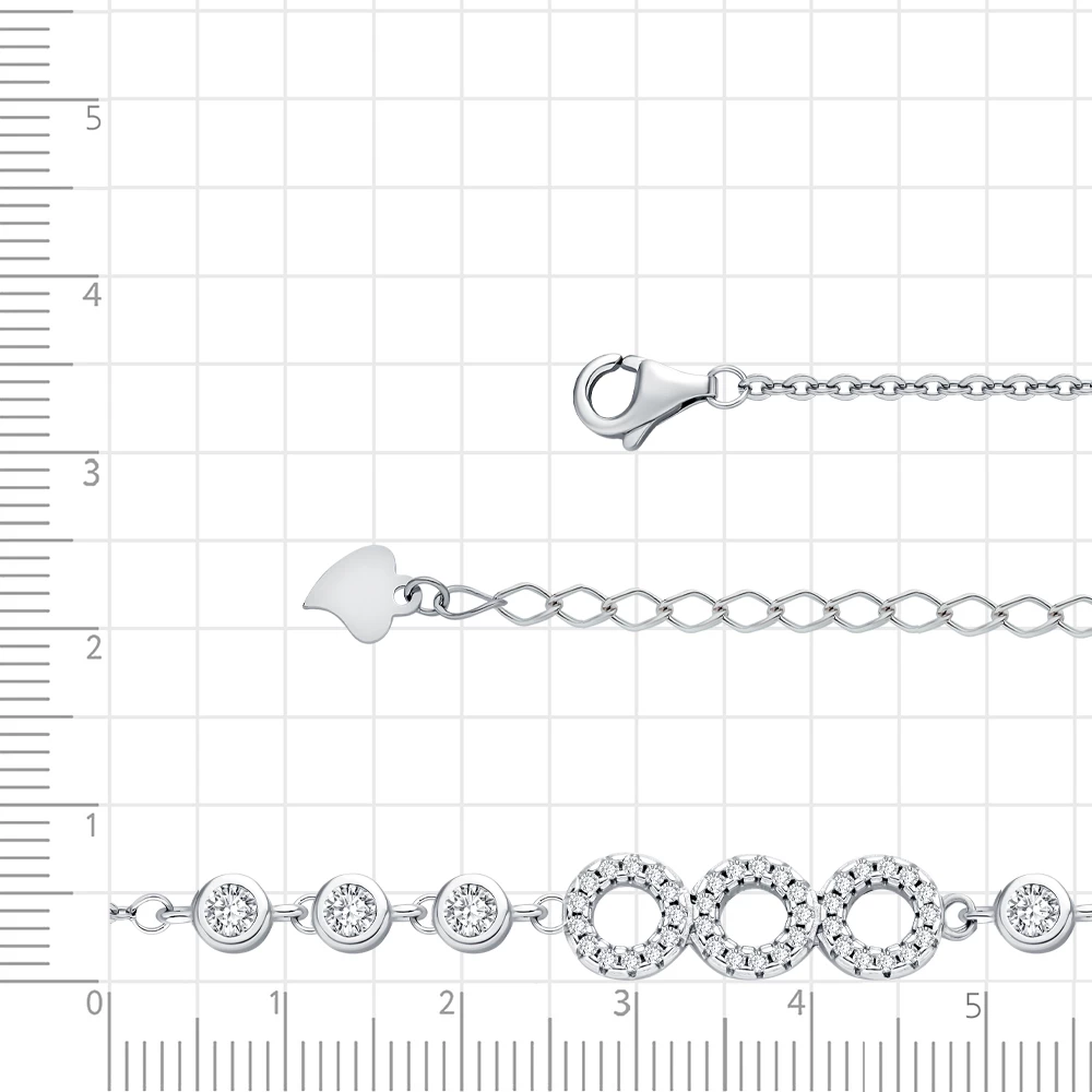 Браслет с фианитами из серебра 925 пробы 2