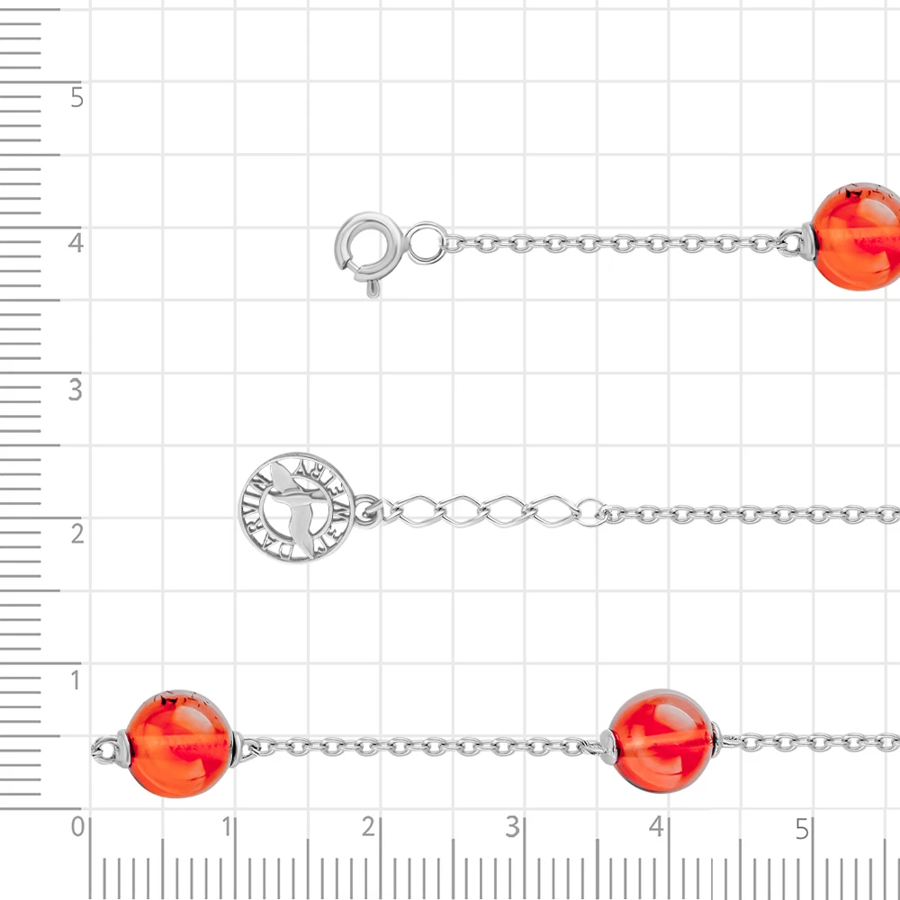 Браслет с янтарем из серебра 925 пробы 2