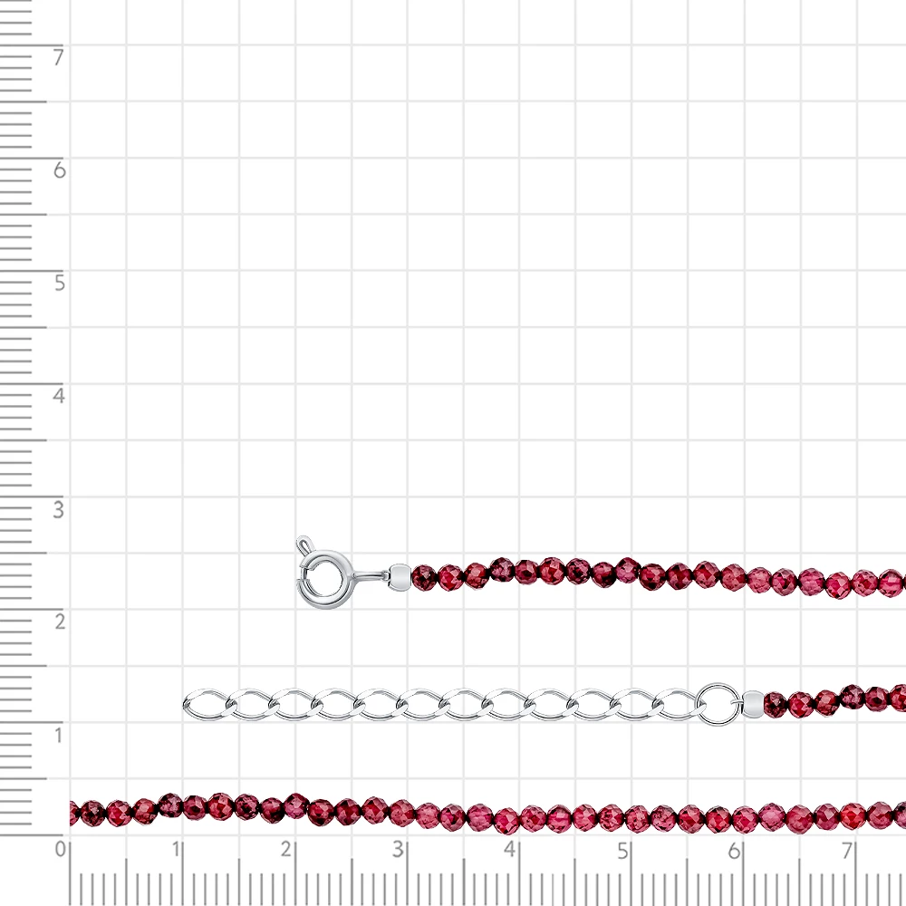Браслет с гранатами из серебра 925 пробы 2