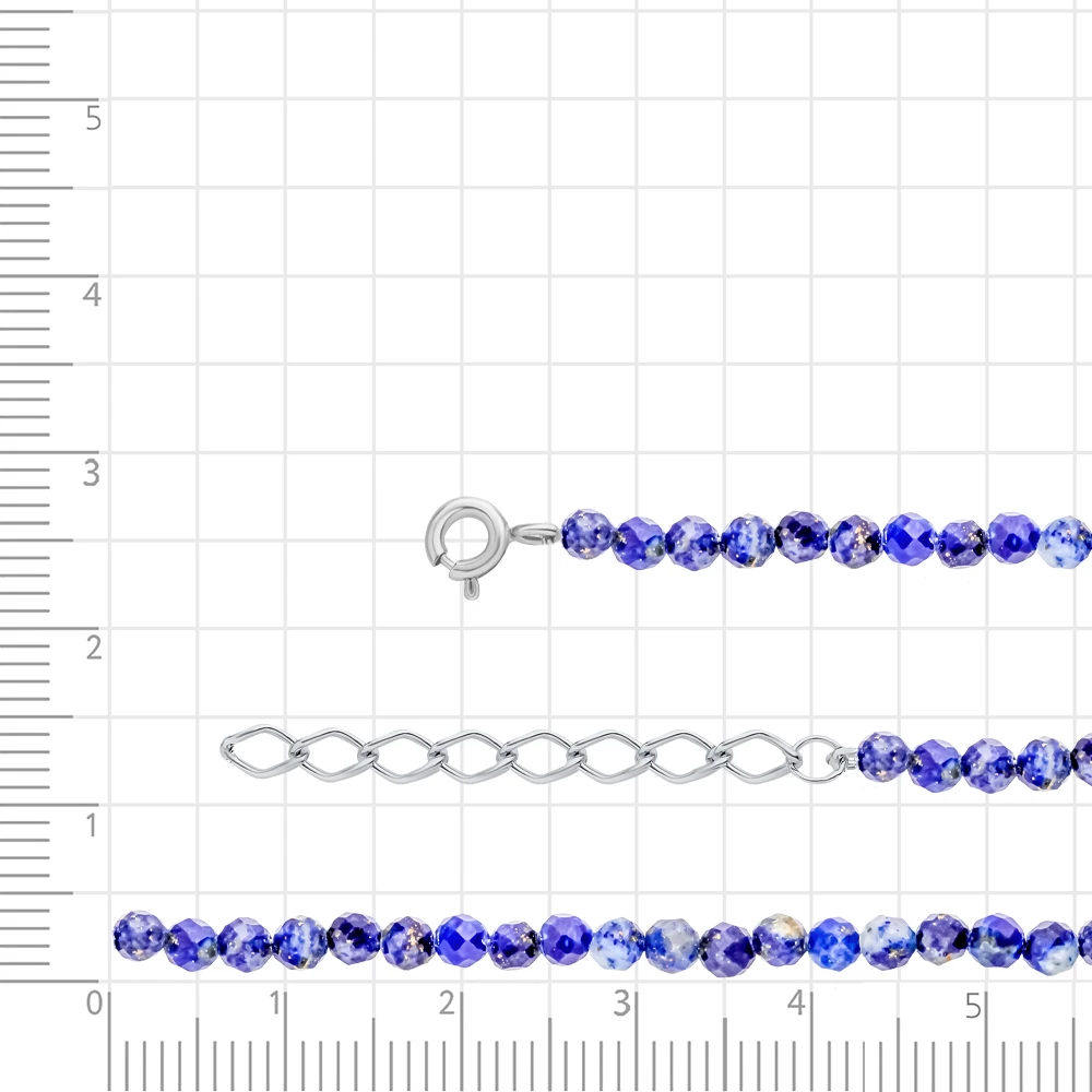 Браслет с лазуритами из серебра 925 пробы 2