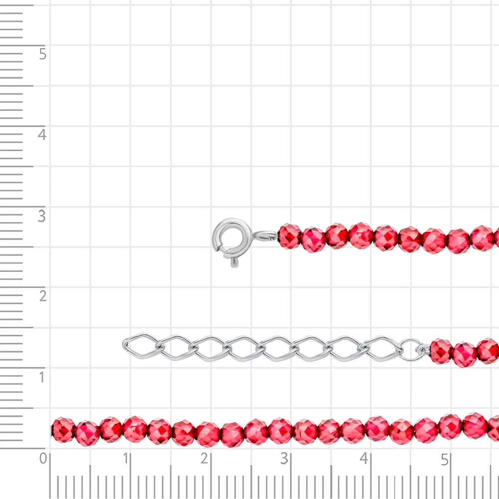 Браслет с гранатами из серебра 925 пробы 2