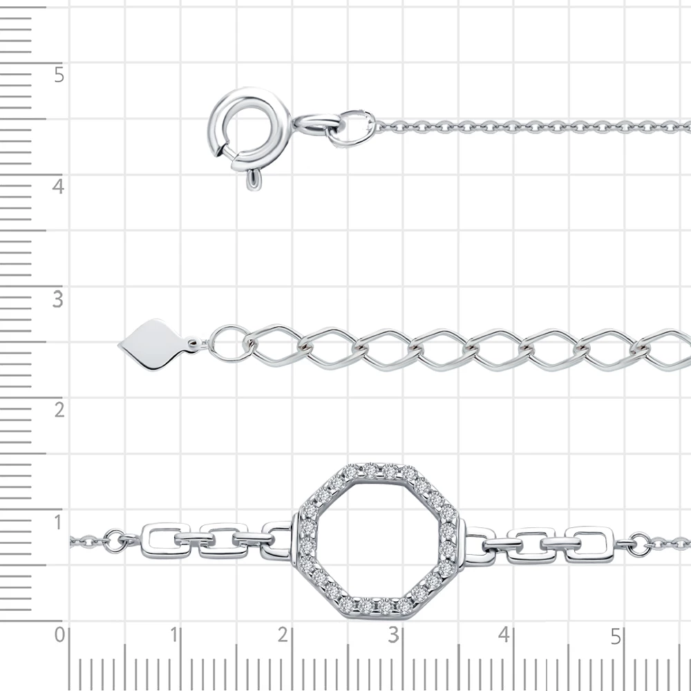 Браслет с цирконием из серебра 925 пробы 3