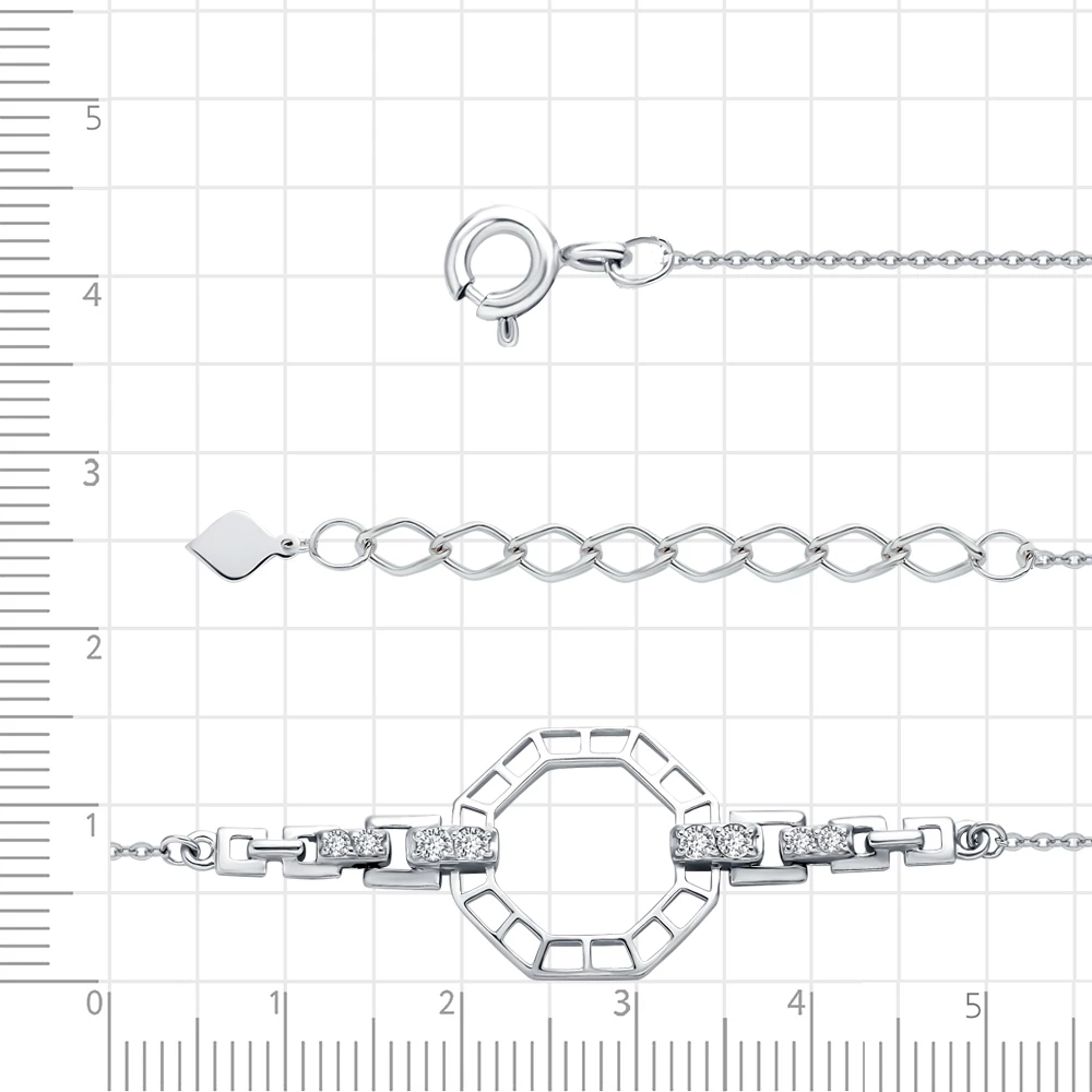Браслет с цирконием из серебра 925 пробы 2