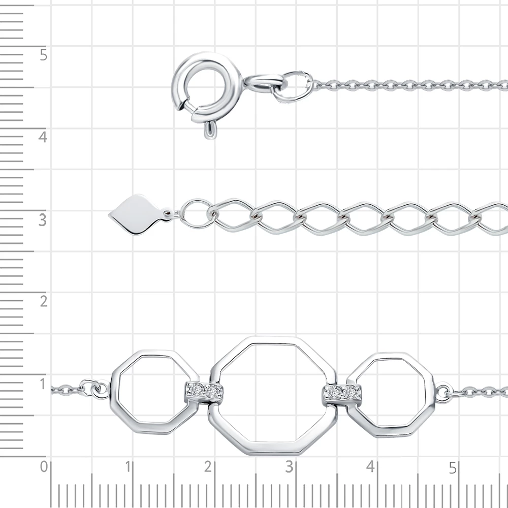 Браслет с цирконием из серебра 925 пробы 2