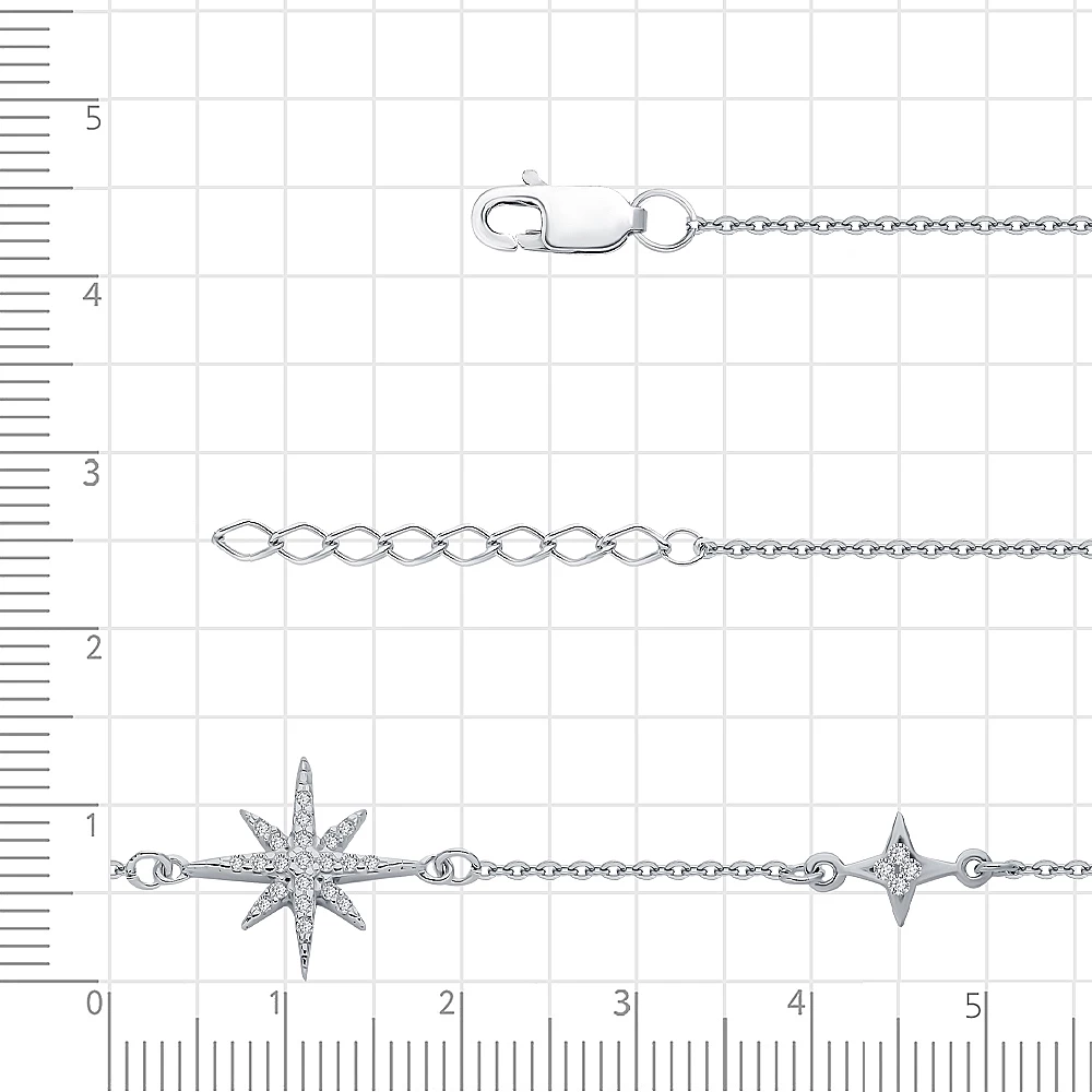 Браслет с цирконием из серебра 925 пробы 2