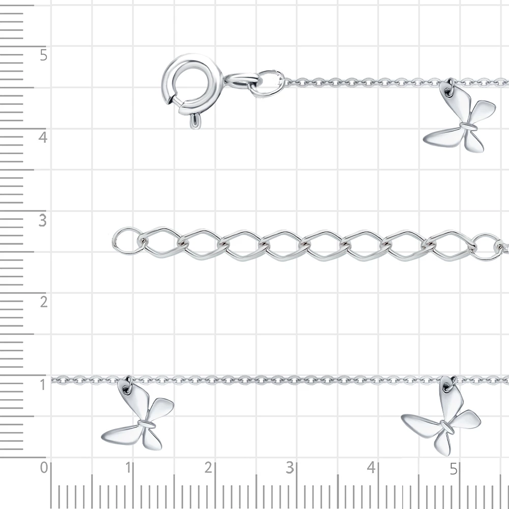Браслет  Бабочка из серебра 925 пробы 2