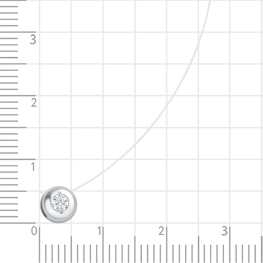 Колье с фианитом из серебра 925 пробы 3