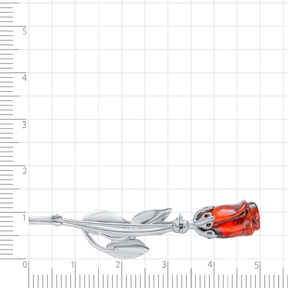 Брошь с янтарем из серебра 925 пробы 2