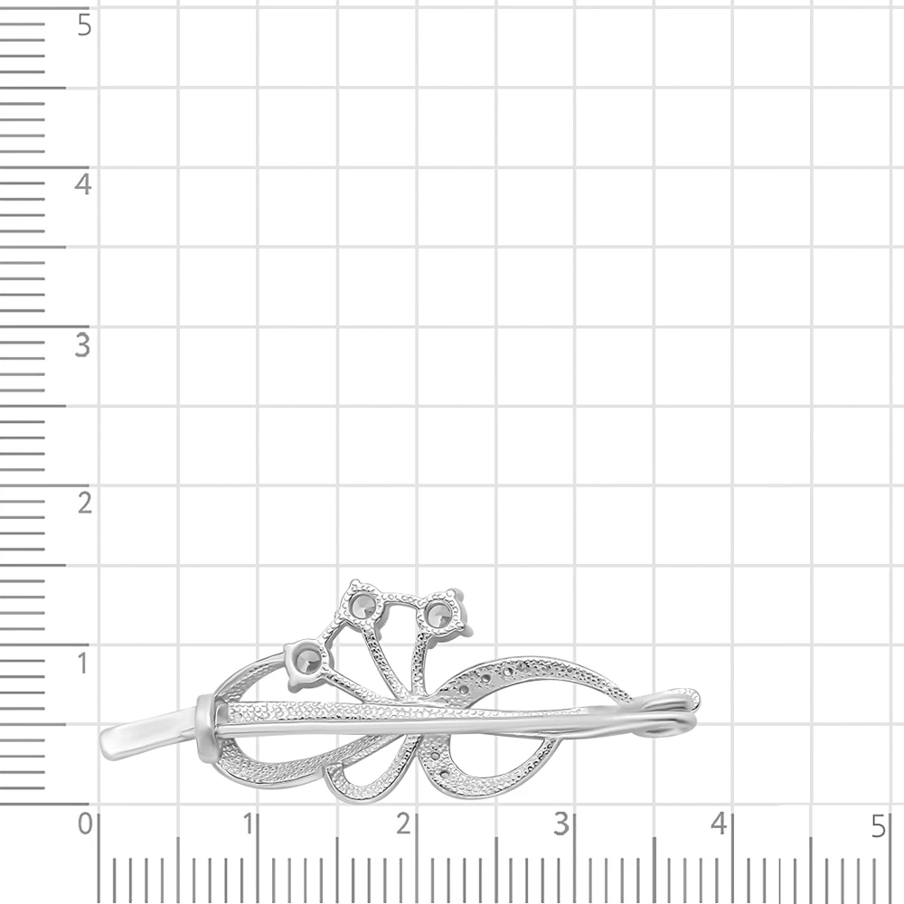 Брошь с фианитами из серебра 925 пробы 2
