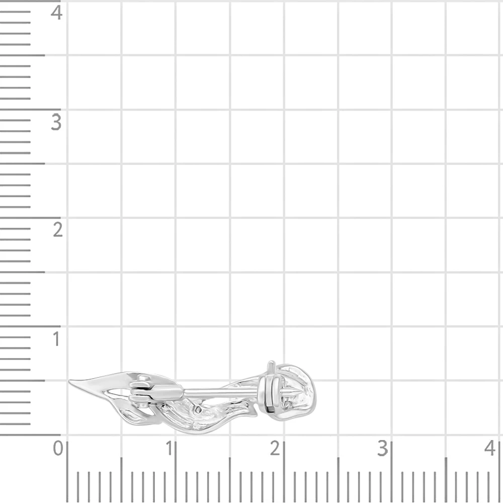 Брошь с фианитами из серебра 925 пробы 2