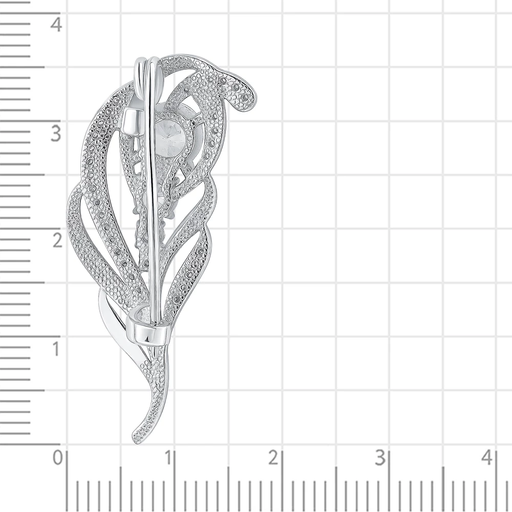 Брошь с фианитами из серебра 925 пробы 2