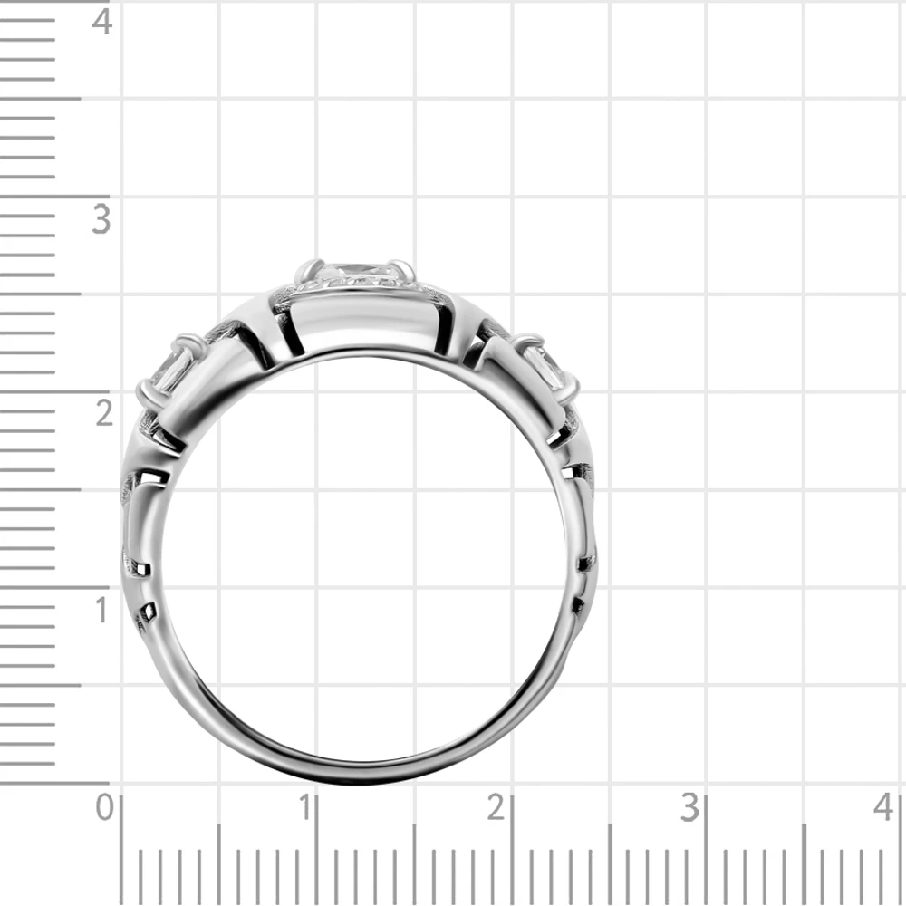 Кольцо с фианитами из серебра 925 пробы 3
