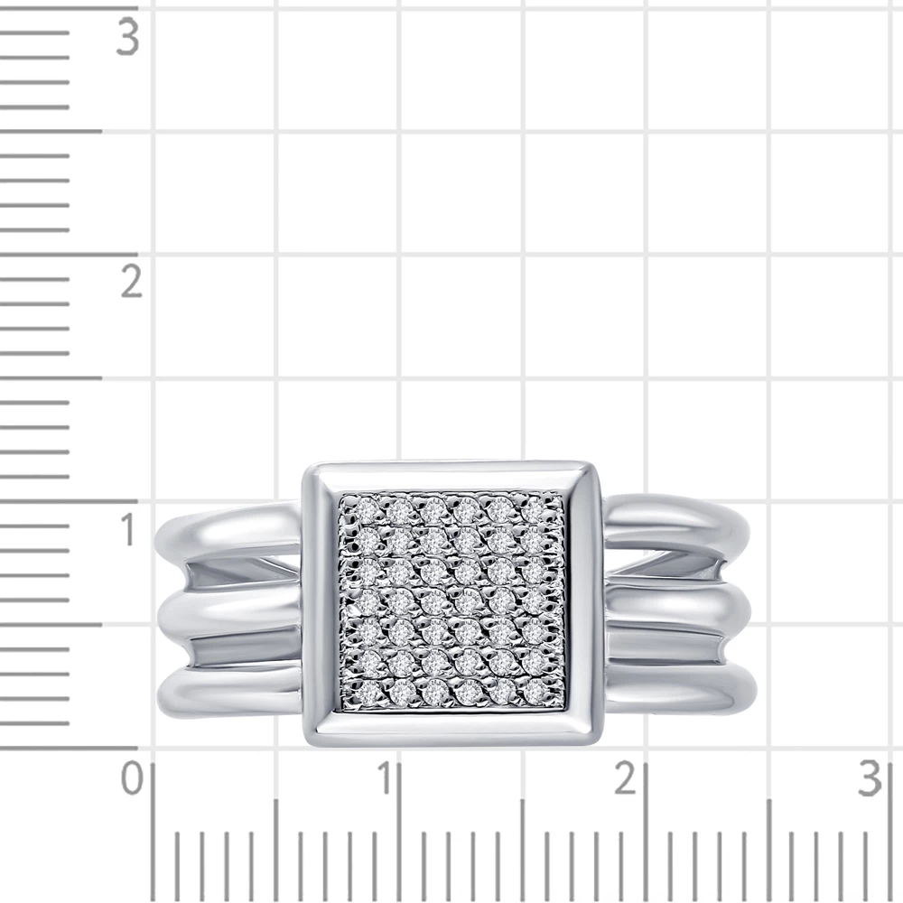 Кольцо с фианитами из серебра 925 пробы 2