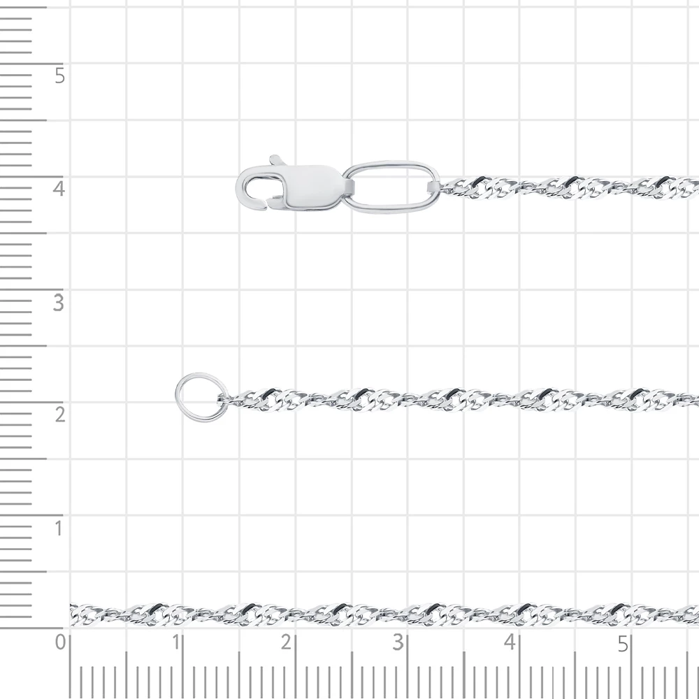 Цепь сингапур из серебра 925 пробы 3
