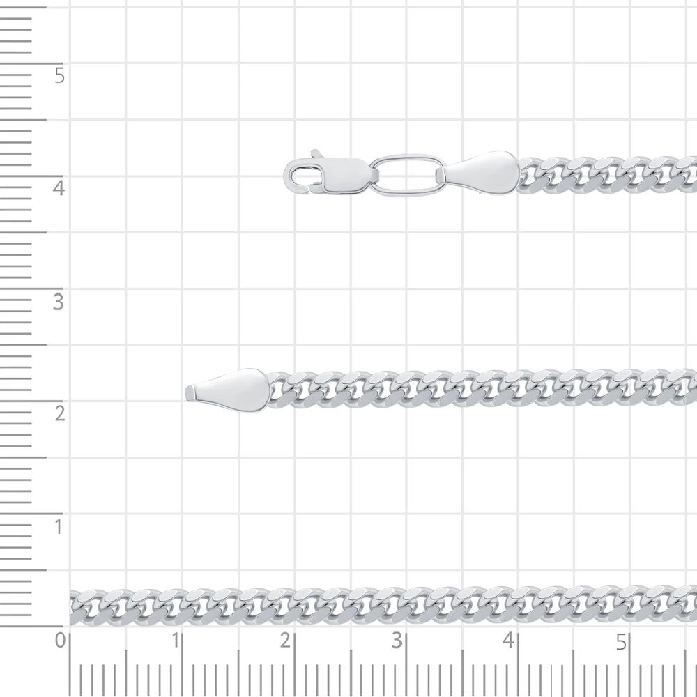Цепь панцирь из серебра 925 пробы 3