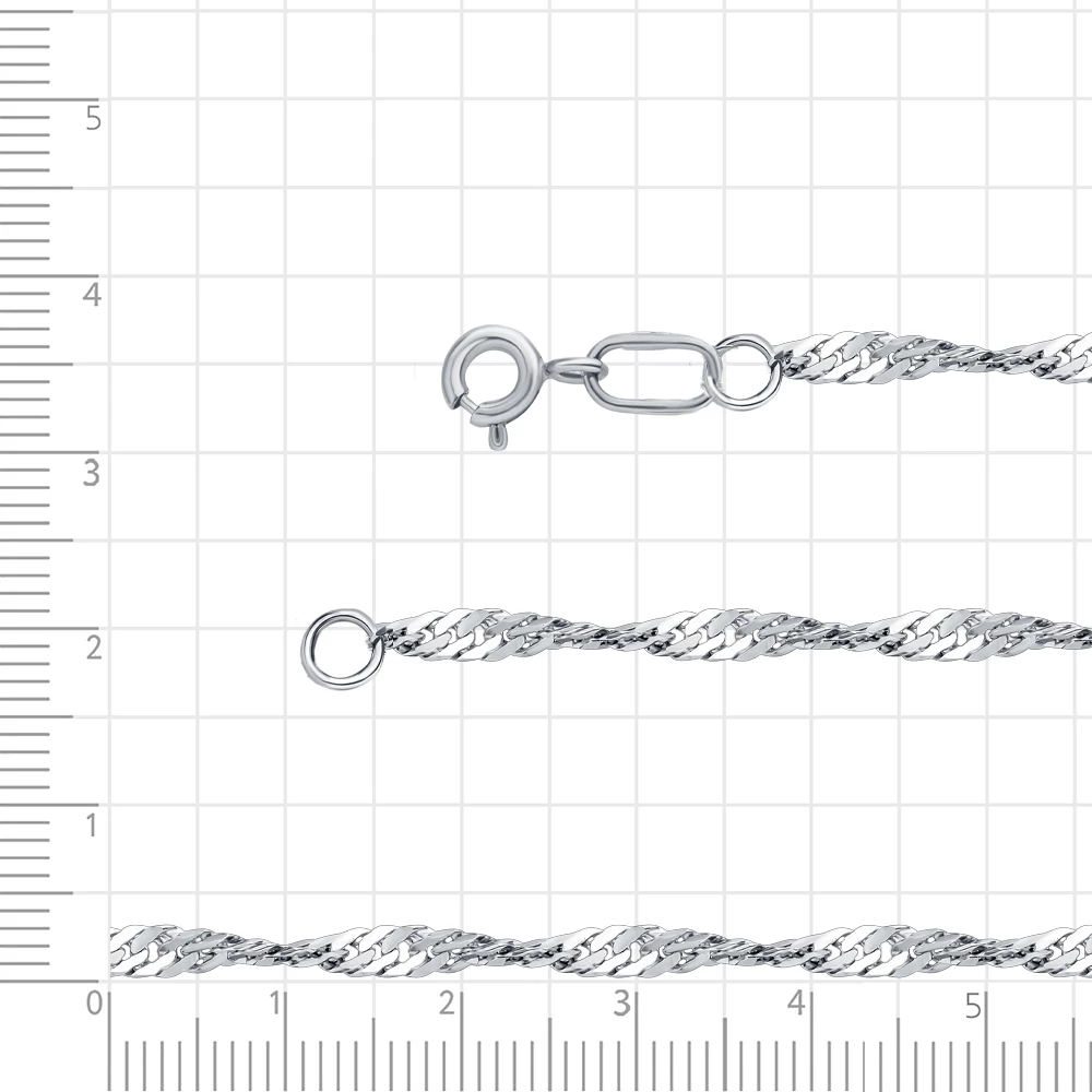 Цепь сингапур из серебра 925 пробы 3