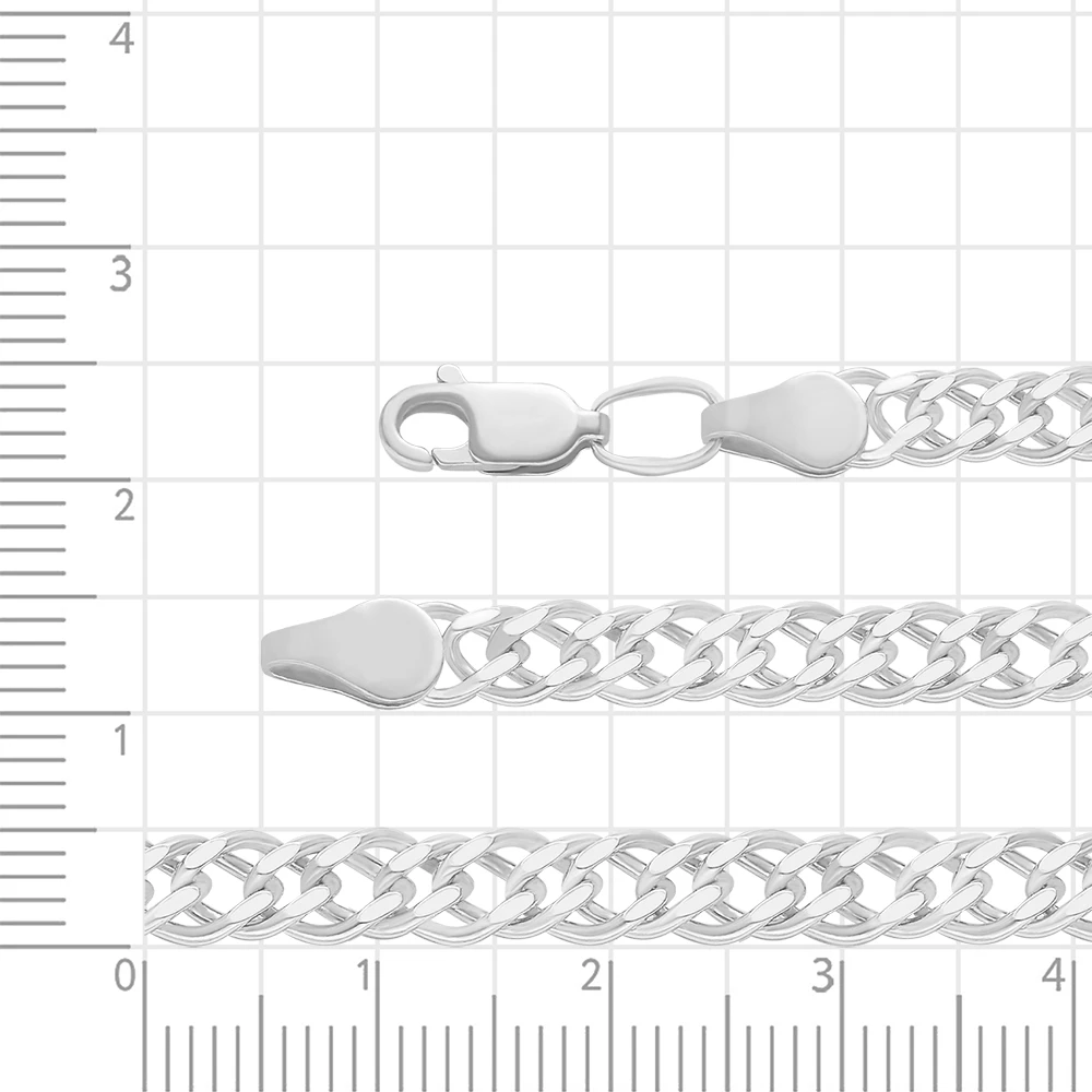 Цепь ромб двойной из серебра 925 пробы 3