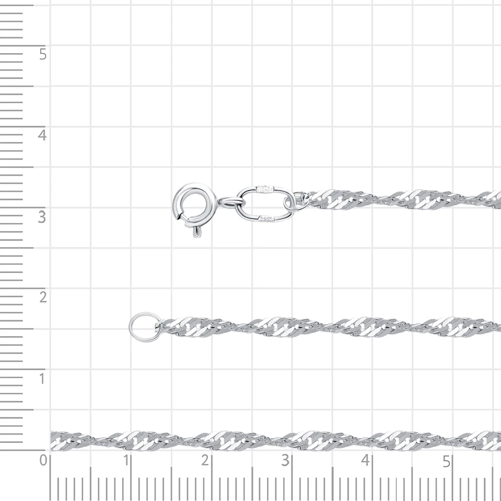 Цепь сингапур из серебра 925 пробы 3