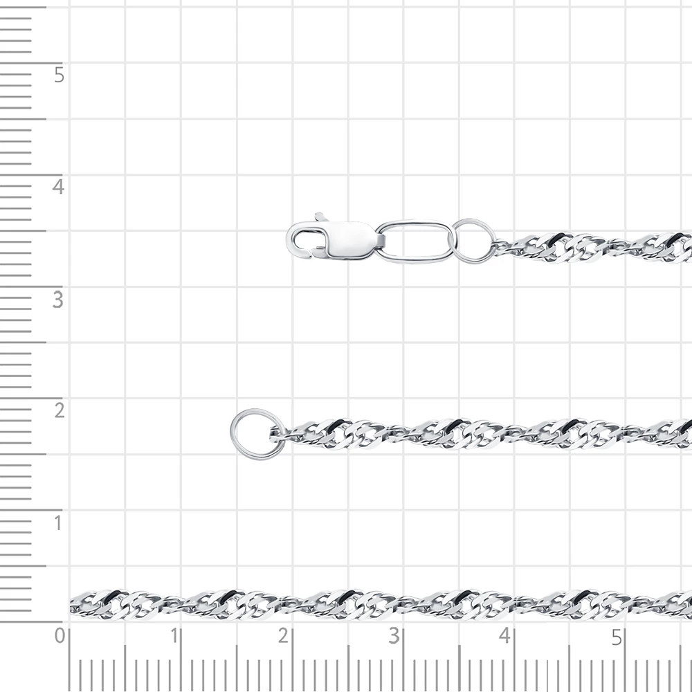 Цепь сингапур из серебра 925 пробы 3
