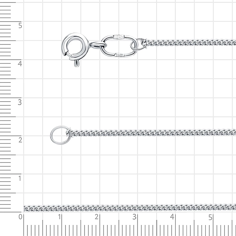 Цепь панцирь из серебра 925 пробы 3