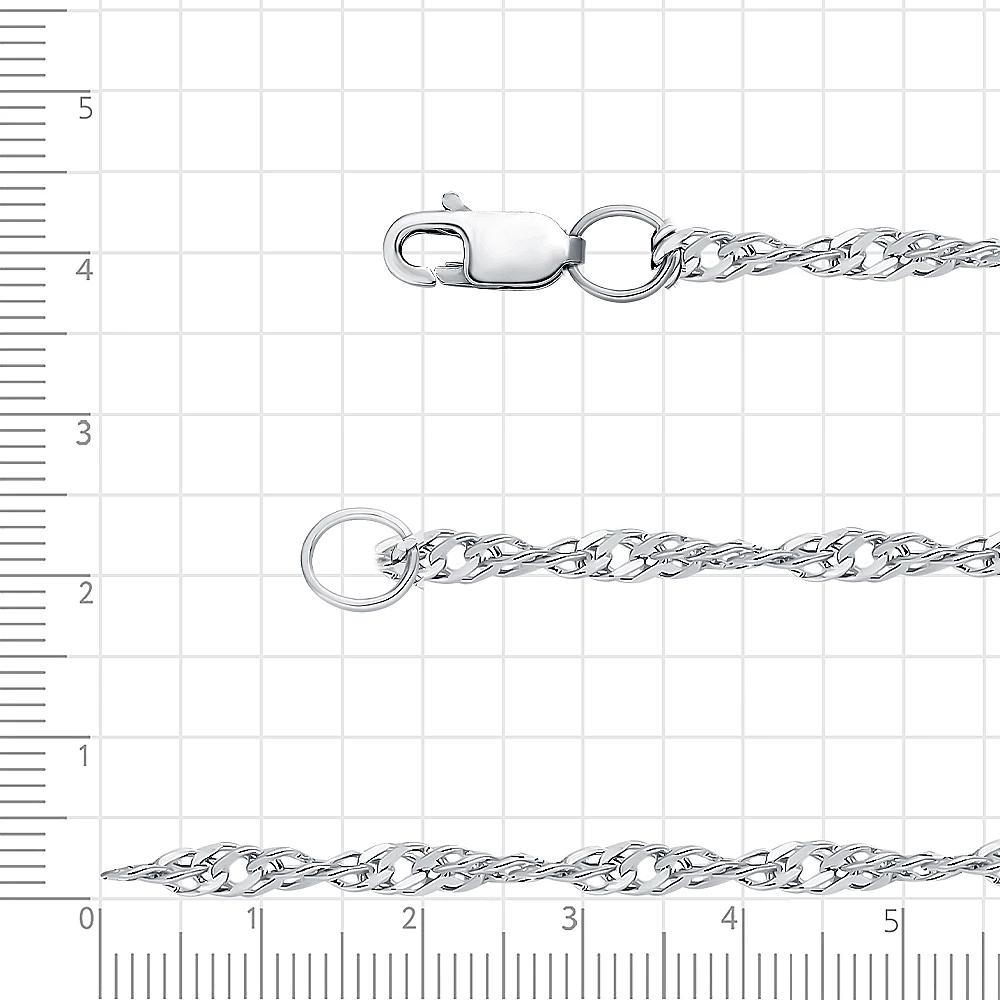 Цепь сингапур из серебра 925 пробы 3