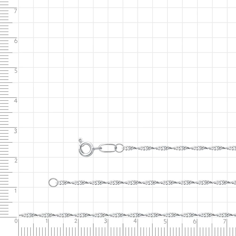 Цепь сингапур из серебра 925 пробы 2