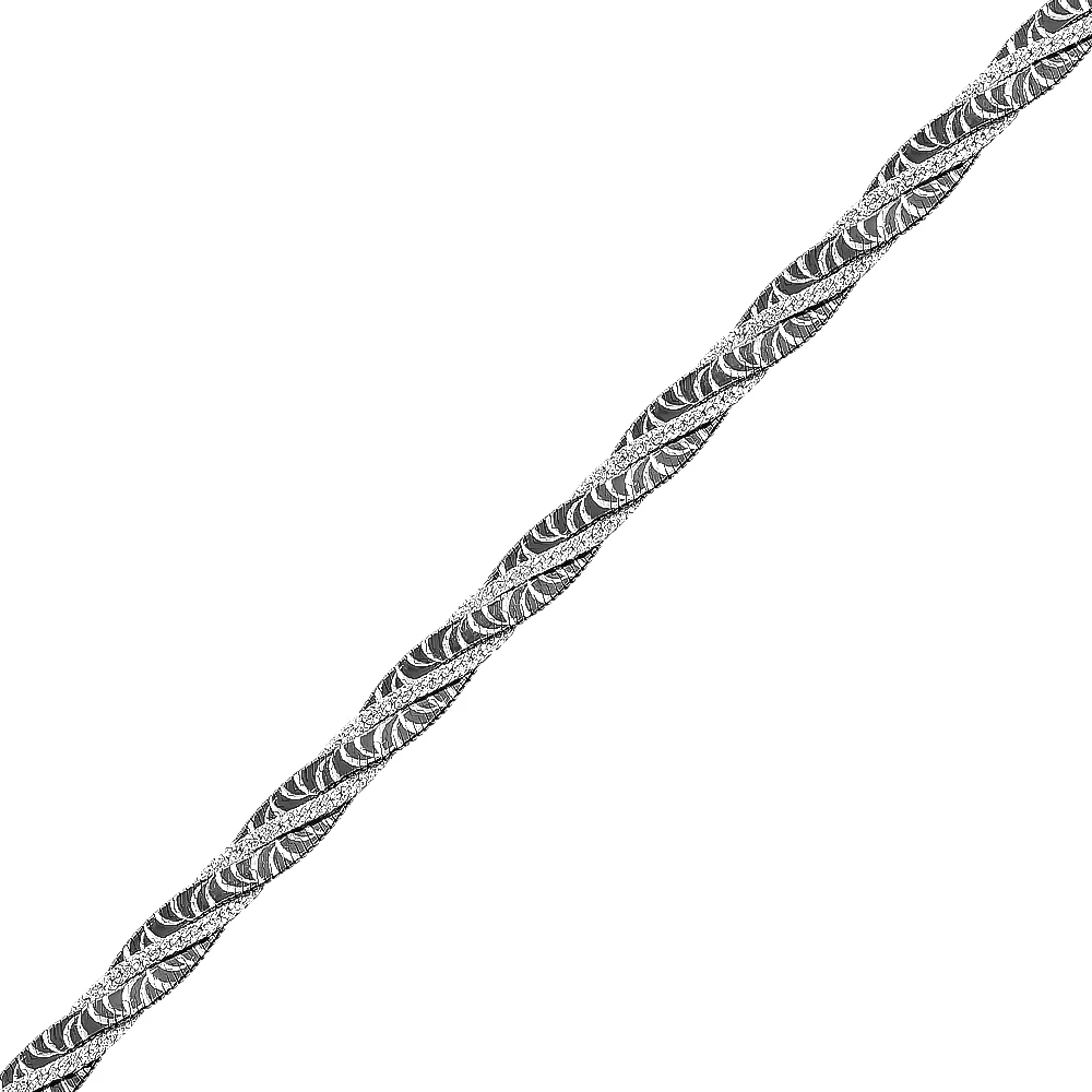 Браслет косичка кобра из серебра 925 пробы