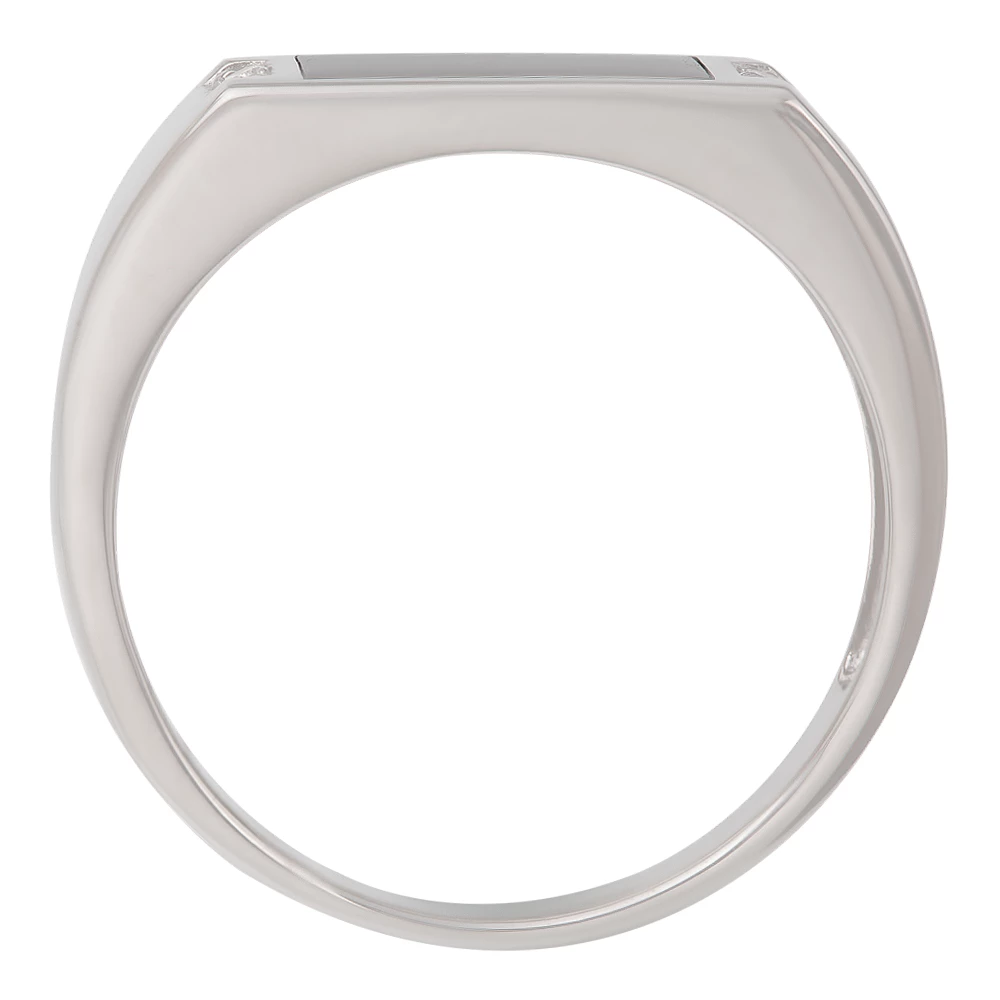 Кольцо с эмалью и фианитом из серебра 925 пробы 4