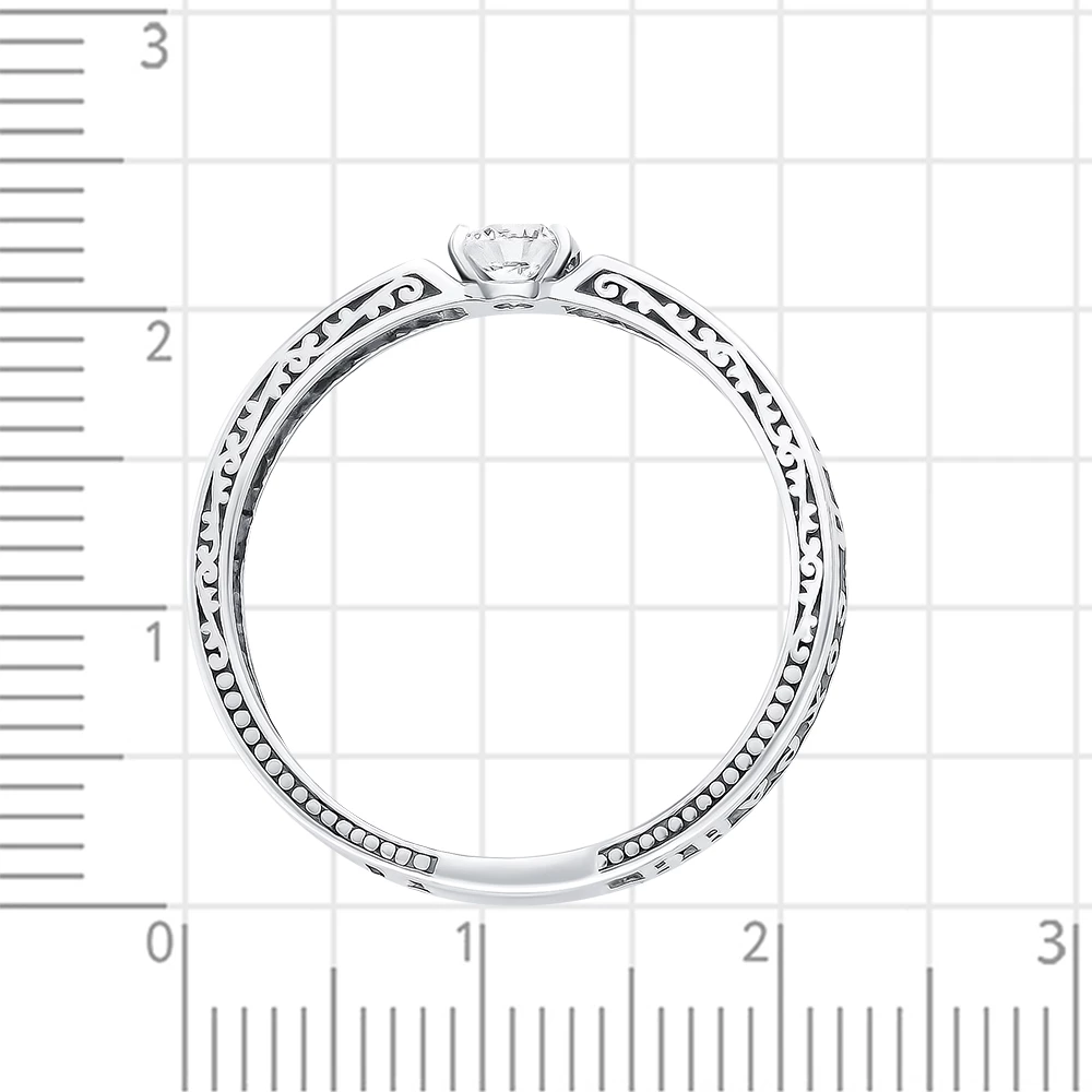 Кольцо с фианитом из серебра 925 пробы 3