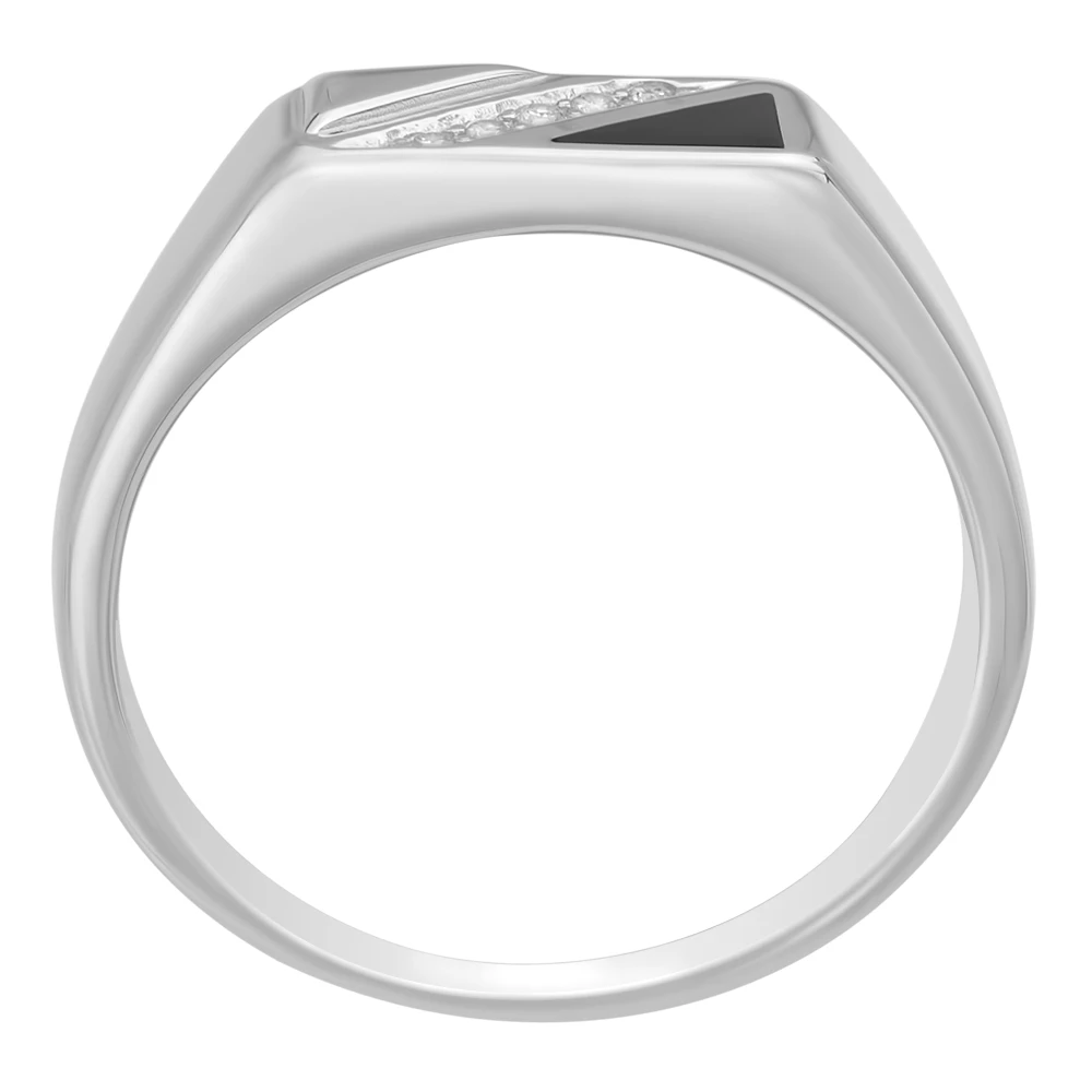 Кольцо с эмалью и фианитами из серебра 925 пробы 3