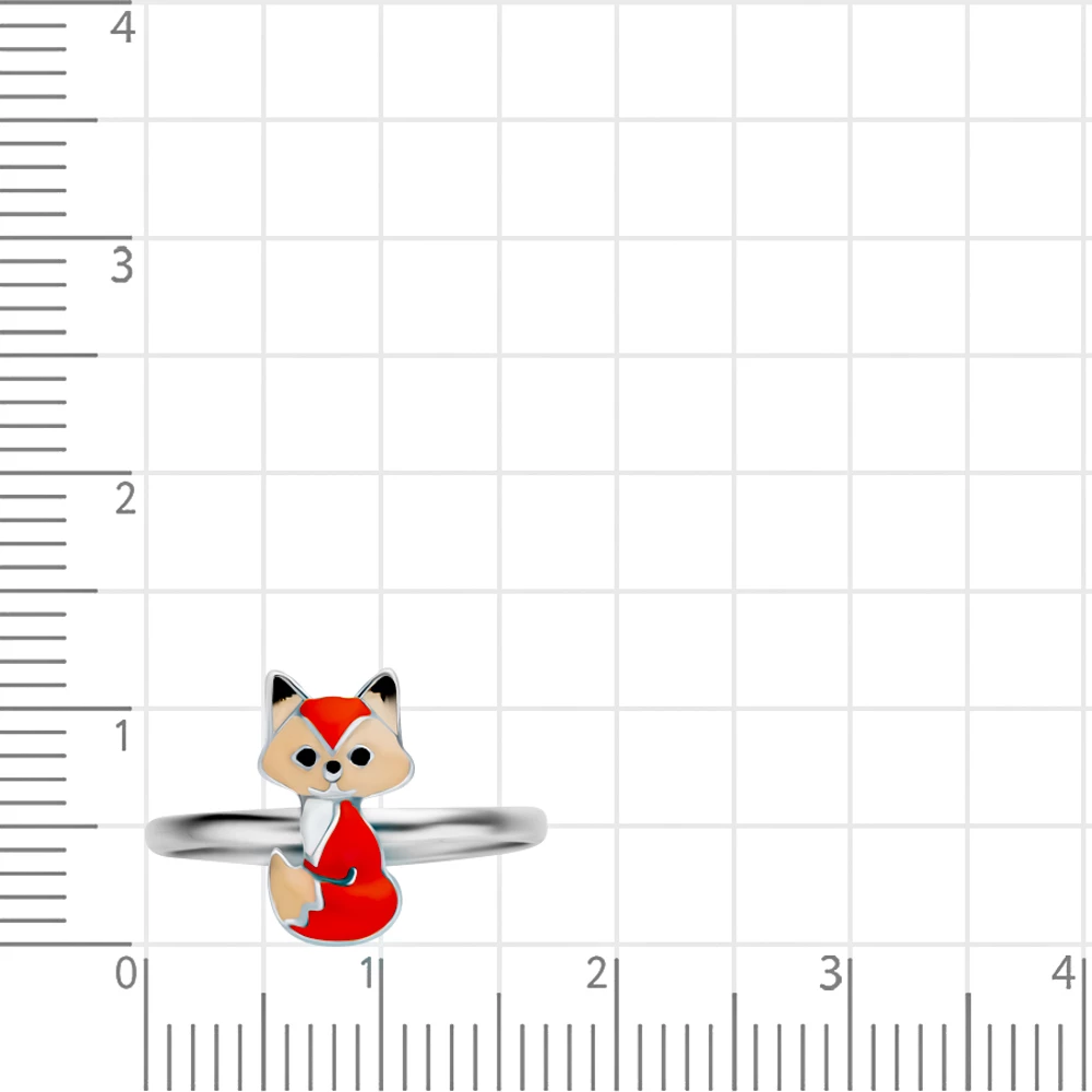 Кольцо  Лиса детское из серебра 925 пробы 2