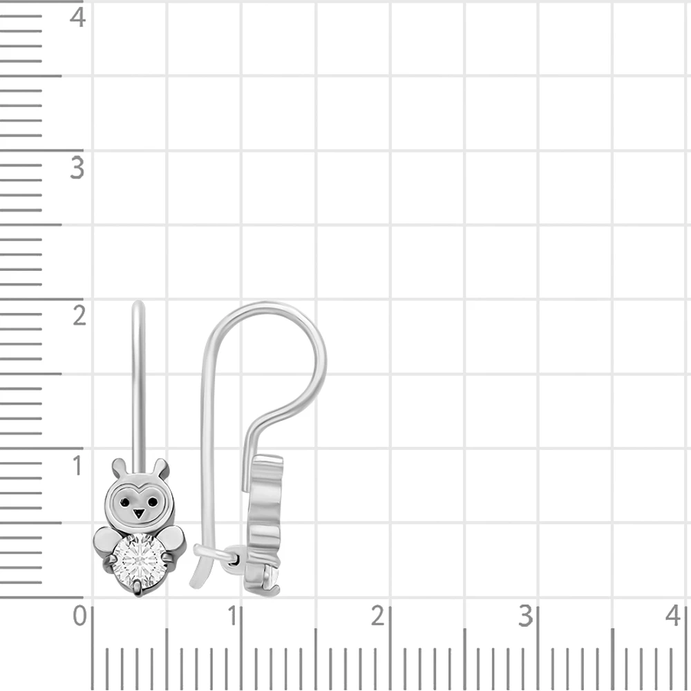 Серьги детские с фианитами из серебра 925 пробы 2