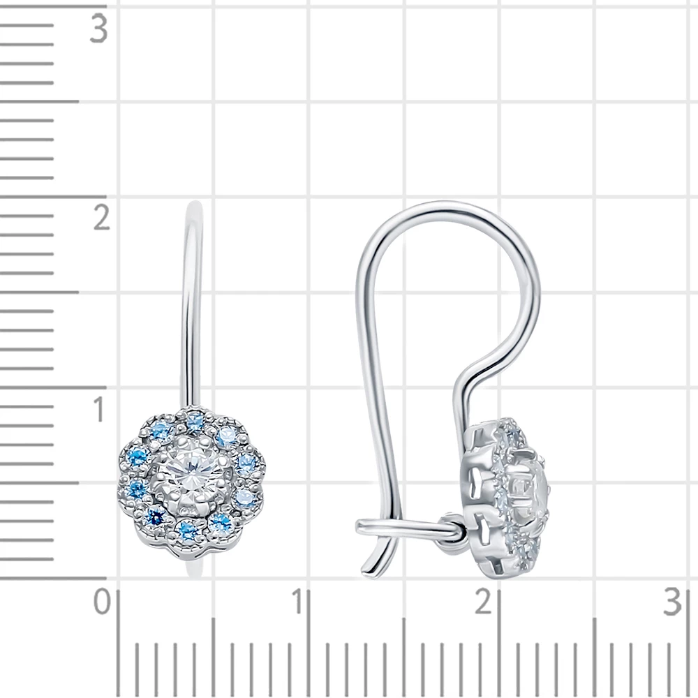 Серьги детские с фианитами из серебра 925 пробы 2