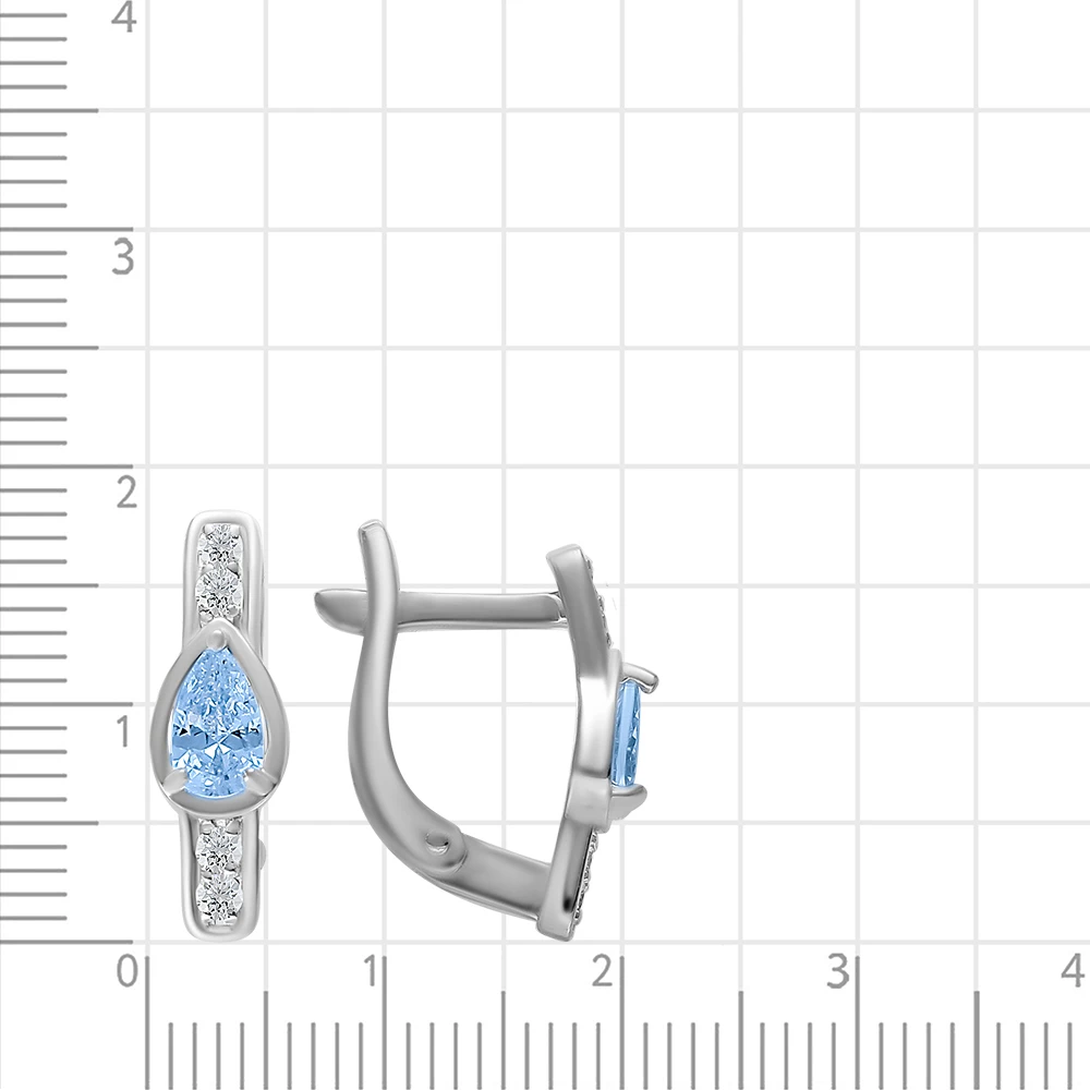 Серьги детские с фианитами из серебра 925 пробы 2