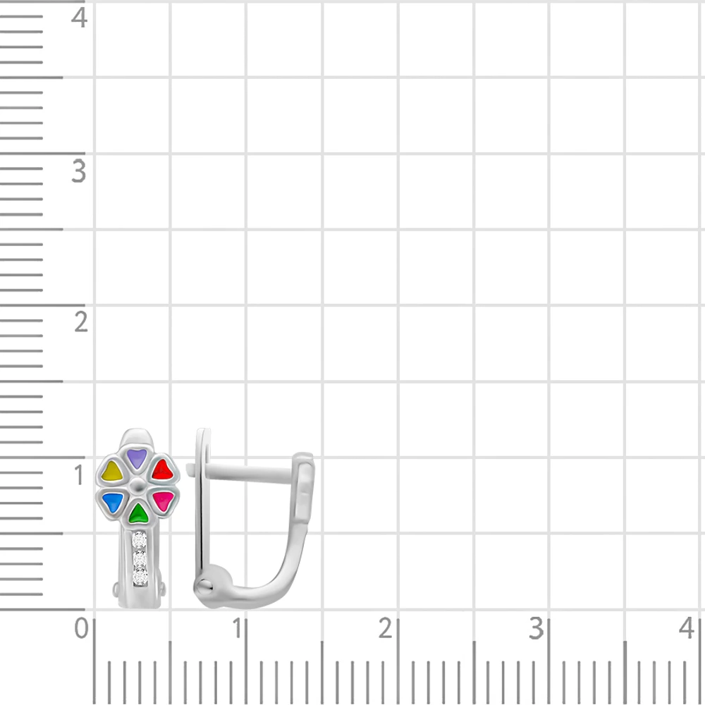 Серьги детские с фианитами из серебра 925 пробы 2