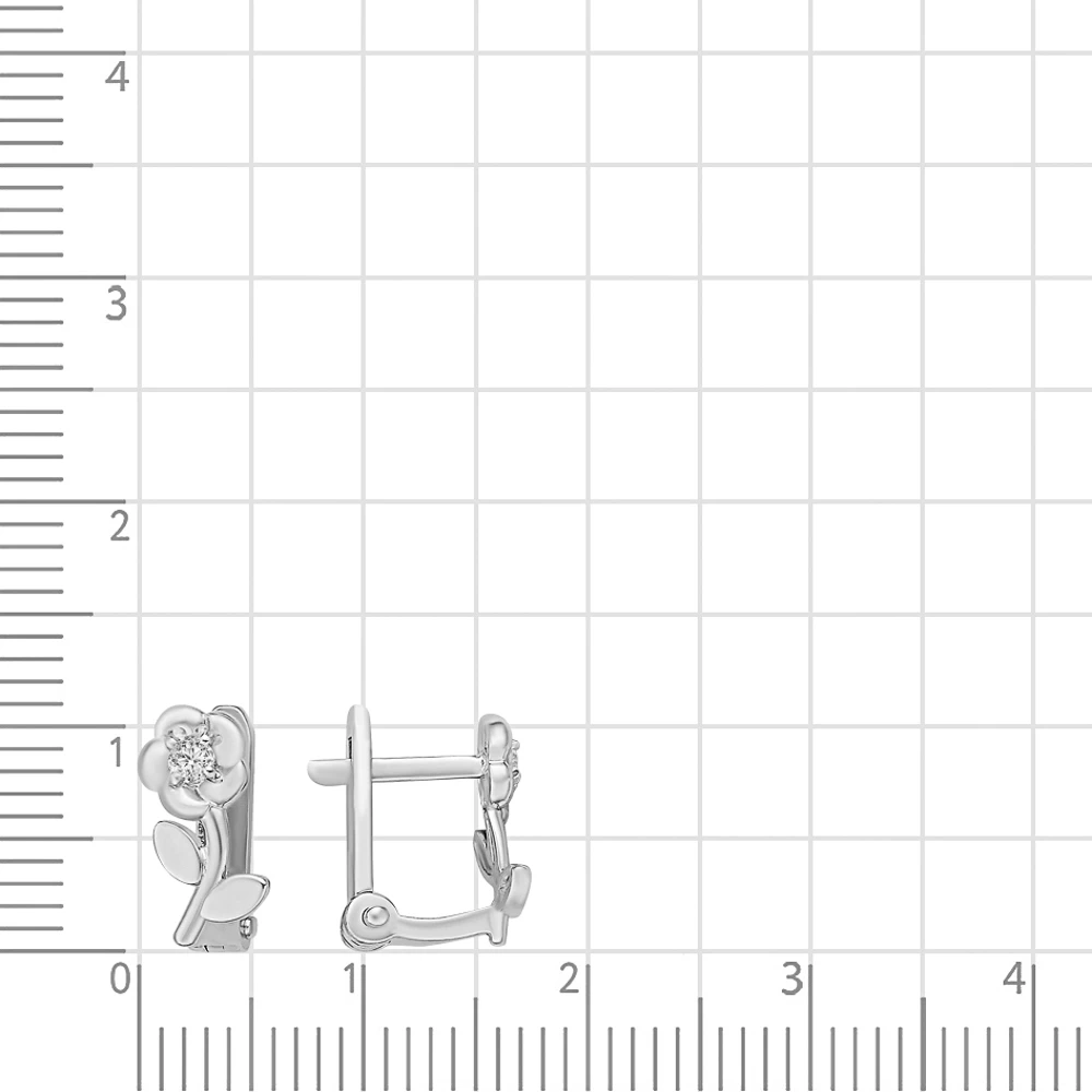 Серьги детские с фианитами из серебра 925 пробы 2