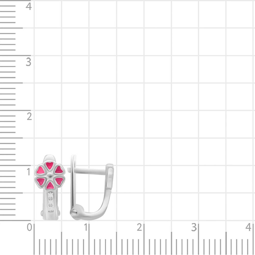 Серьги детские с фианитами из серебра 925 пробы 2