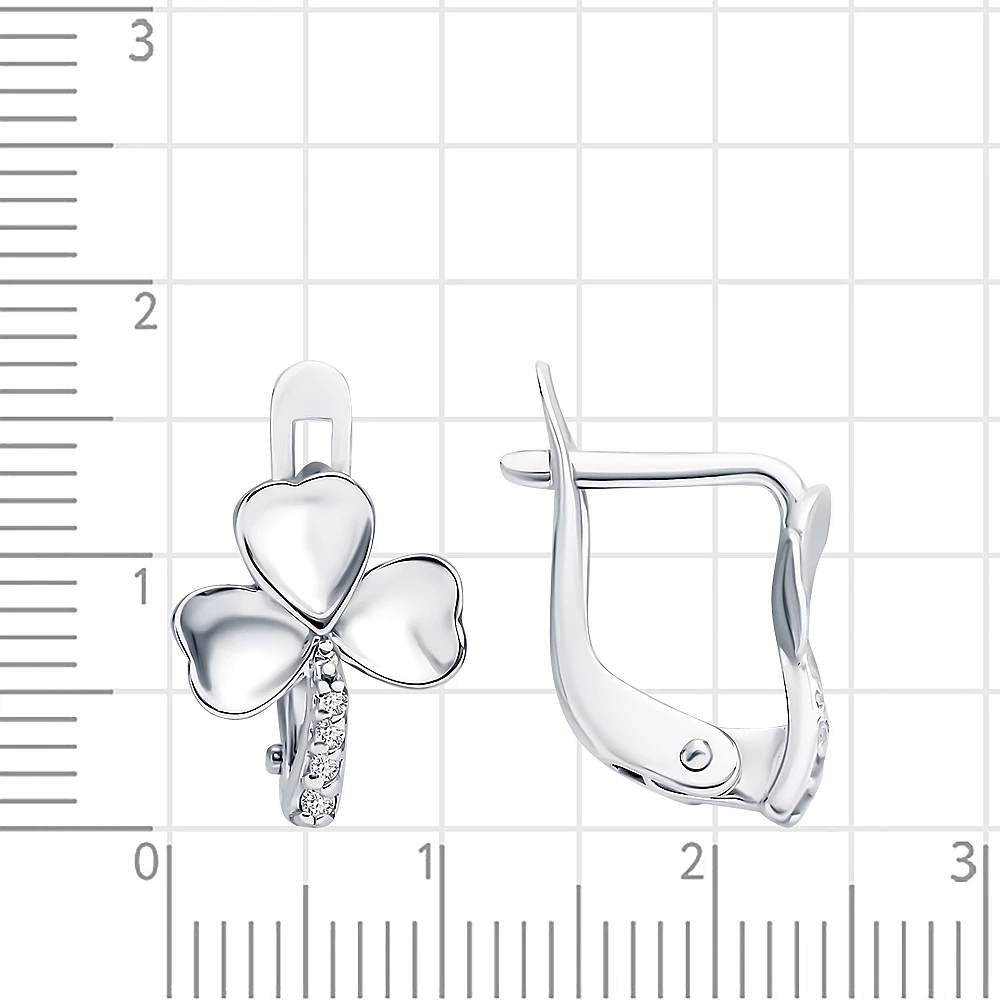 Серьги детские с цирконами из серебра 925 пробы 2