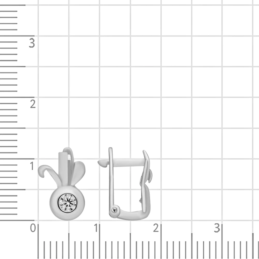 Серьги детские с фианитами из серебра 925 пробы 2