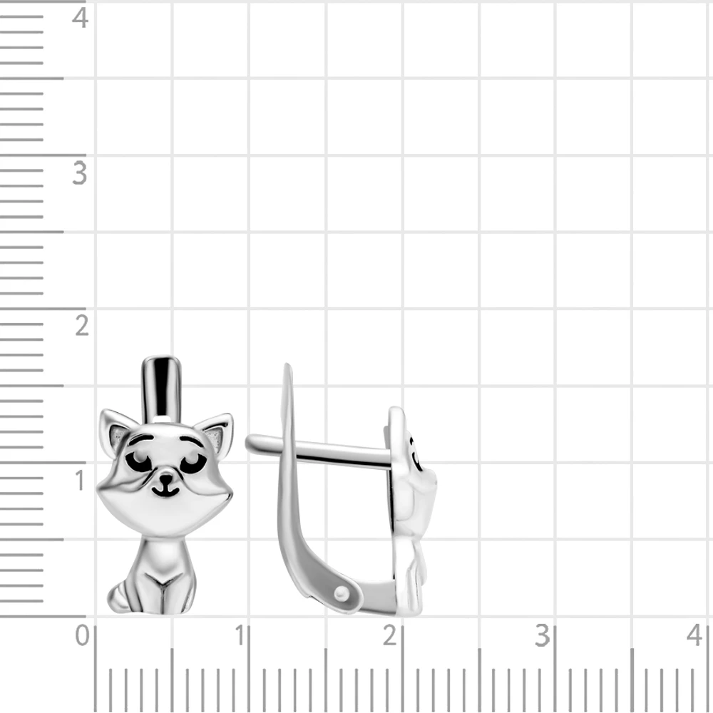 Серьги  Собака детские из серебра 925 пробы 2