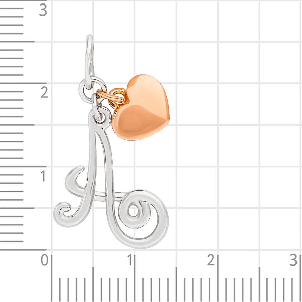 Подвес  Буква А из серебра 925 пробы 2