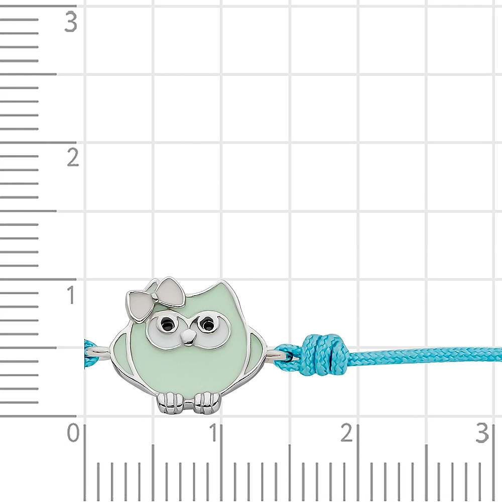 Браслет  Сова детский из серебра 925 пробы 2