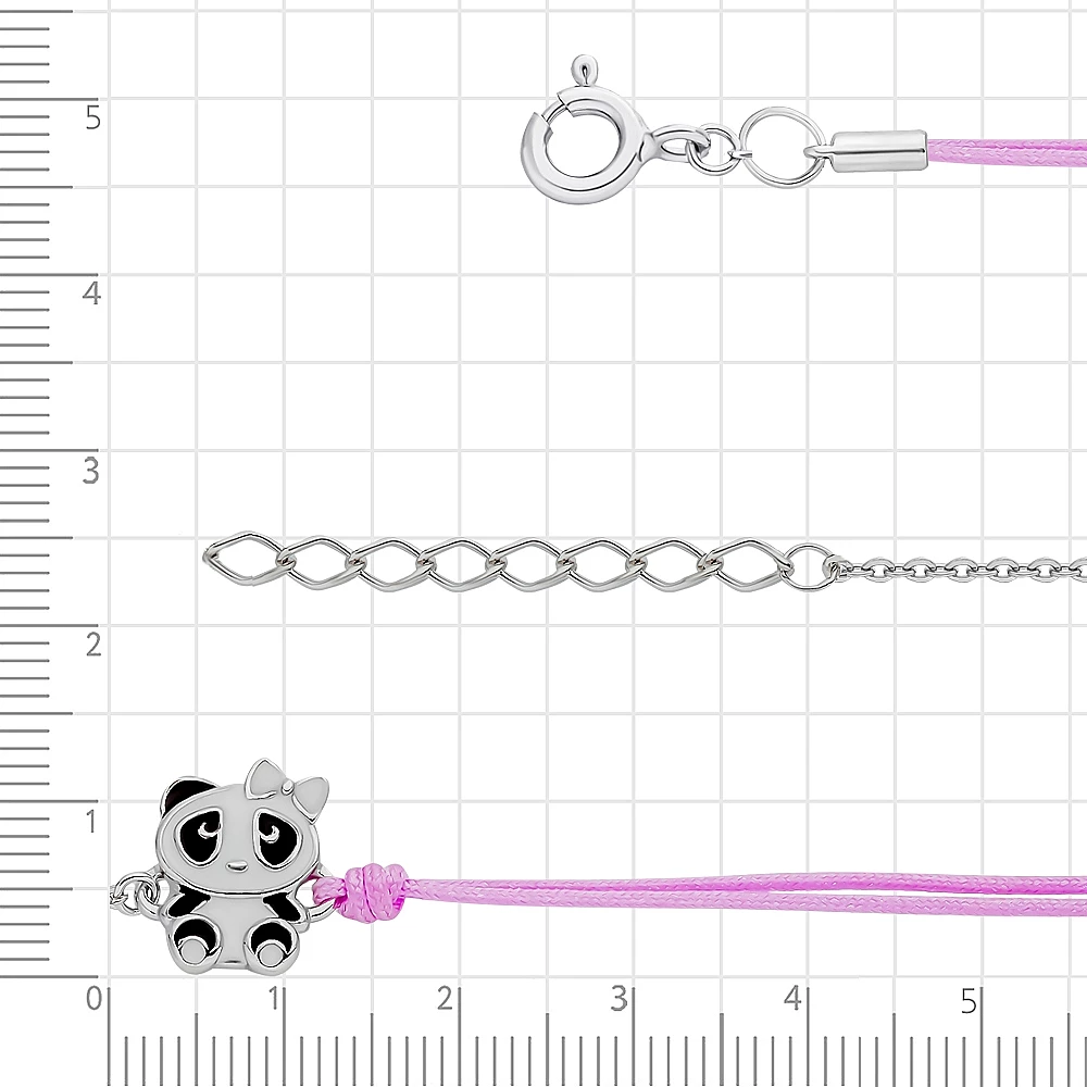 Браслет  Панда детский из серебра 925 пробы 2