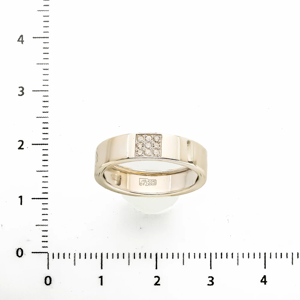 Кольцо обручальное с бриллиантом из белого золота 585 пробы