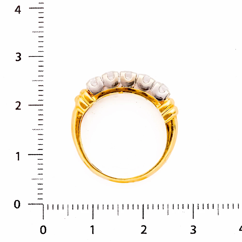 Кольцо с фианитом из красного золота 750 пробы 3
