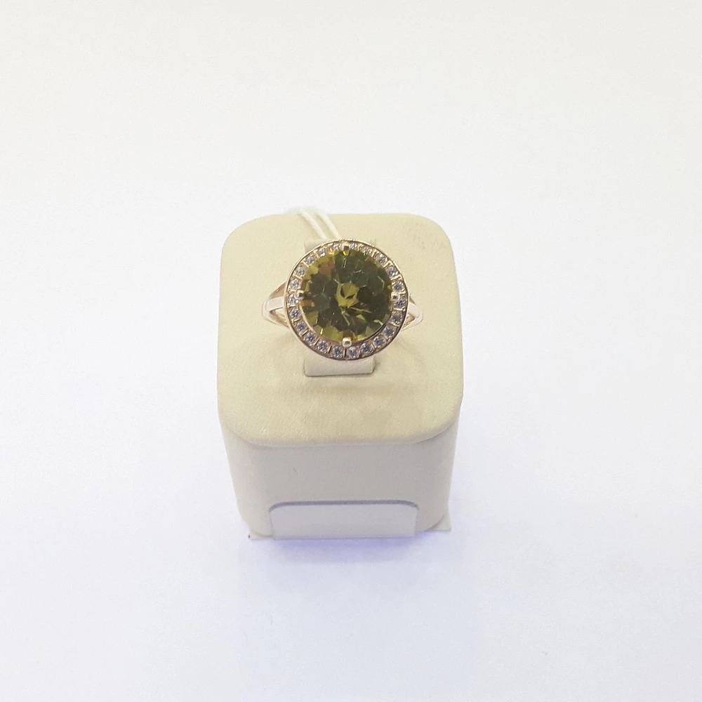 Кольцо с хризолитом из красного золота 585 пробы 1